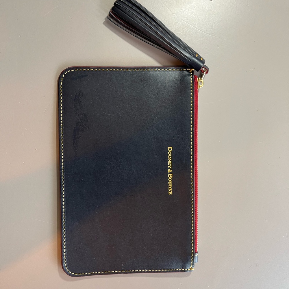 Dooney & Bourke Black Wristlet with Red Accents